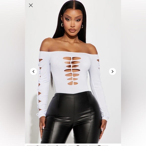 Jess Cut Out Bodysuit White - Picture 3 of 5